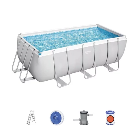 Bestway GRADO Szögletes fémvázas medence szett 412 cm x 201 cm x 122 cm