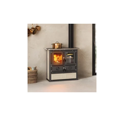 LaNordica Rosetta 5.0 Ceramica Liberty fatüzelésű sparhert (panna) - 7,9 kW 
