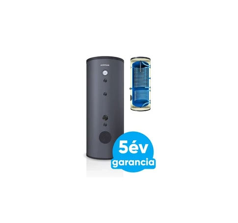 KODSAN KSH 200 indirekt HMV tartály 2 megnövelt hőcserélővel hőszivattyúhoz (0,73/1,76 m²) 