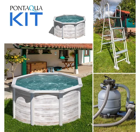 PONTAQUA KIT NORDIC kerek fémfalas családi medence szett 460 x 120 cm
