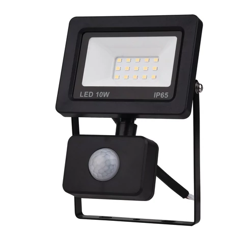 LED fényvető "EcoSpot"  10W mozgásérzékelővel 700lm, fekete, IP44