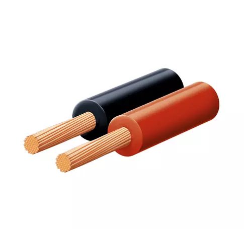 SAL KL 0,35 hangszóróvezeték, piros-fekete, 2 x 0,35 mm2, 0,1 mm elemi szál, 100 m/ tekercs