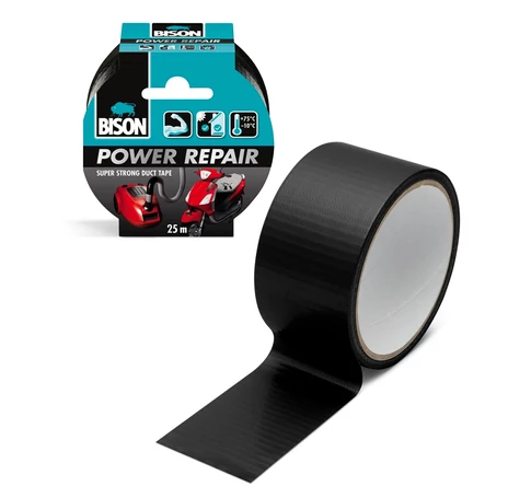 BISON Power Repair szöveterősített ragasztószalag - fekete - 10 m
