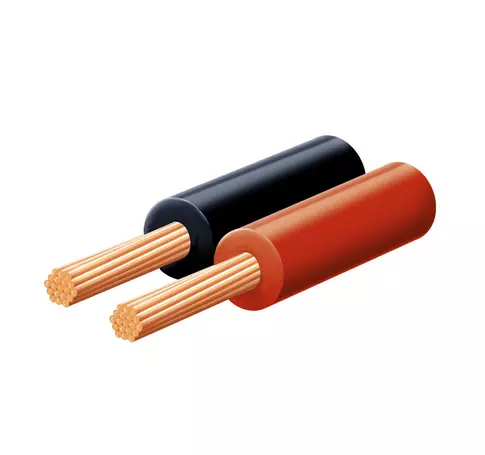 SAL KL 0,15 hangszóróvezeték, piros-fekete, 2 x 0,15 mm2, 0,1 mm elemi szál, 100 m/ tekercs