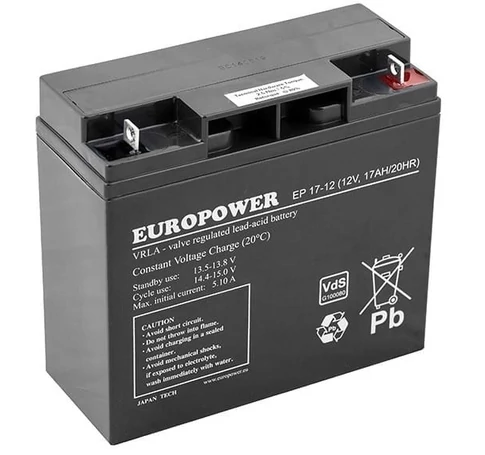 EUROPOWER EP Series AGM Battery 12V 17Ah (Service Life 6-9 Years)
