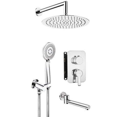 Concealed shower set with bath spout