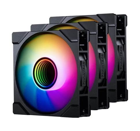 PHANTEKS M25 Gen2 PWM D-RGB Lüfter, 3er-Pack - Reverse Blade, 120mm, schwarz