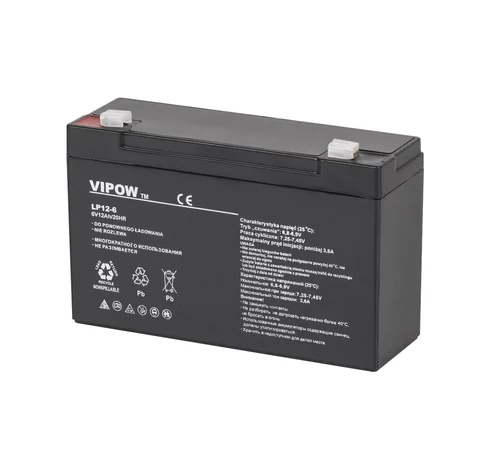 VIPOW 6V 12Ah gel battery