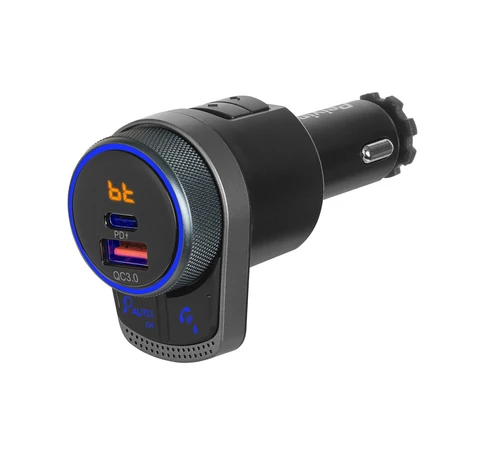 Car FM transmitter with bluetooth function.