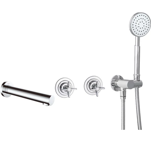 Concealed bath faucet with shower set