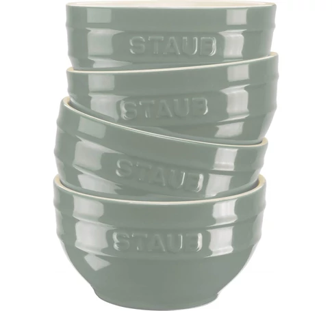 STAUB SERVING Set of 4 bowls 12 cm, eucalyptus