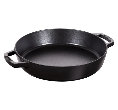 Staub Cast Iron Frying Pan with Two Handles - 26 cm, Black