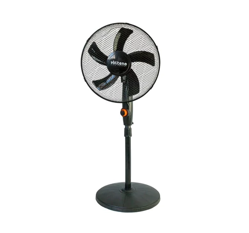 VOLTENO FLOOR FAN BLACK 40cm ROUND BASE