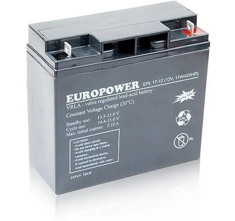EUROPOWER EPL Series AGM Battery 12V 17Ah (15 Years Service Life)