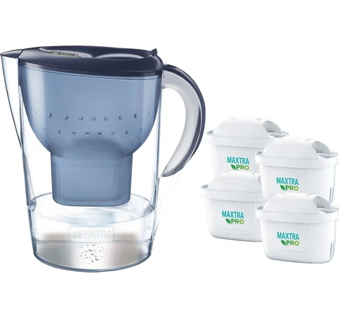 Brita Marella XL jug + 4 Maxtra cartridges blue