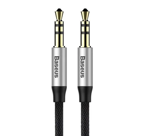 Baseus Yiven AUX 3,5 mm mini jack audio kábel, 1m (fekete-ezüst)