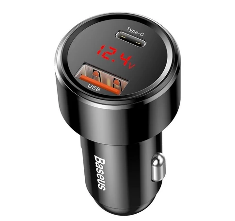 Baseus Magic USB + USB-C autós töltő, QC 4.0, PD, 45W (fekete)