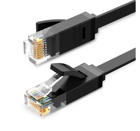 UGREEN Ethernet RJ45 lapos kábel, Cat.6, UTP, 0,5m (fekete)