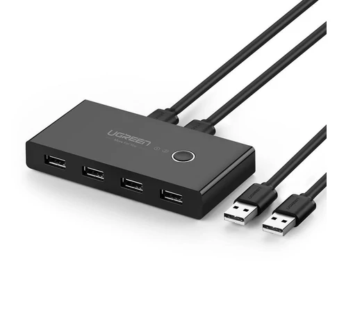 UGREEN KVM USB switch 2x4 USB 2.0 (fekete)
