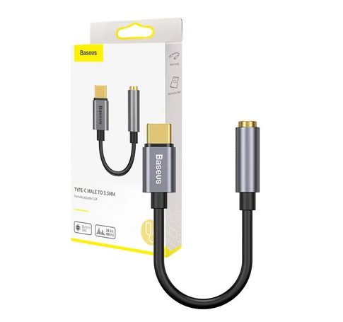 Baseus L54 USB-C audioadapter + 3,5 mm-es mini jack csatlakozó (szürke)
