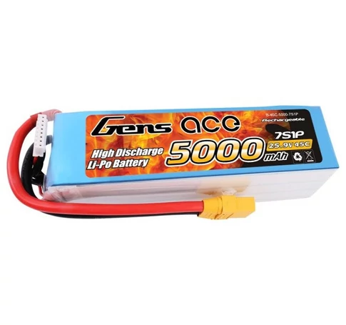 Gens Ace 5000mAh 25.9V 45C 7S1P XT90 Battery