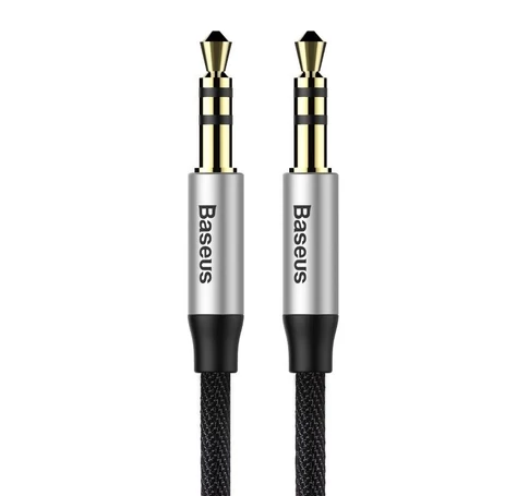 Baseus Yiven AUX 3,5 mm mini jack audio kábel, 1,5 m (fekete-ezüst)