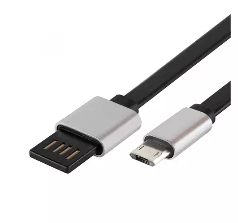 Home USBF 2 töltőkábel, 2 oldalú, fordítható, USB-A dugó, microUSB-B dugó, 2m, 2,1A, adatkábel