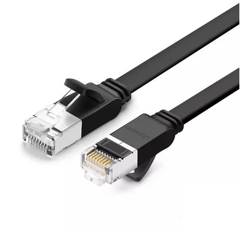 UGREEN Ethernet RJ45 lapos hálózati kábel, fém csatlakozókkal, Cat.6, UTP, 2m (fekete)