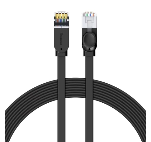 Baseus Cat 6 UTP Ethernet RJ45 kábel lapos 8 m (fekete)
