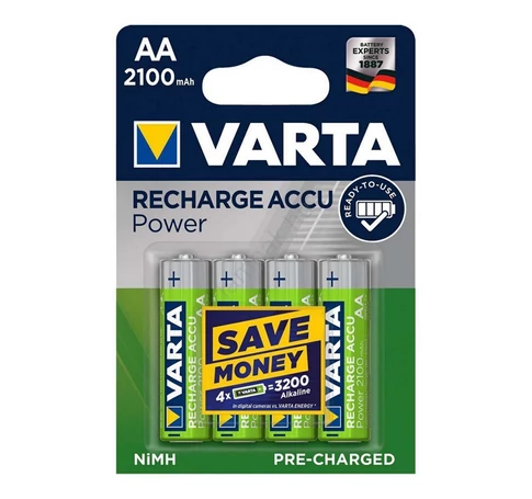 VARTA 56706 akkumulátor AA, NiMH akkumulátor, ceruza, 2100 mAh kapacitás, RTU - feltöltött és használatra kész, 4 db/csomag