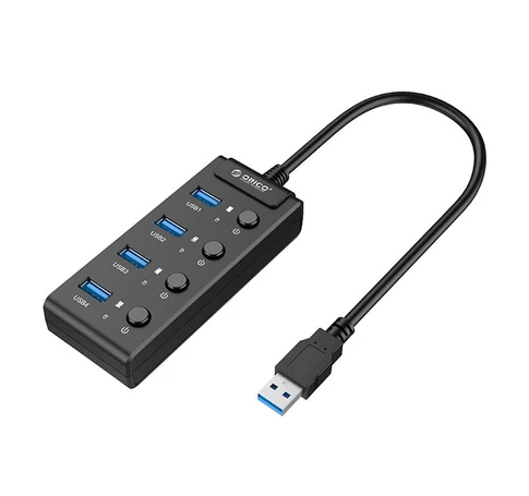 Orico hub USB 3.0, 4x USB (fekete)