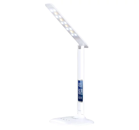 Home LA 51 LED-es asztali lámpa, óra, 5 W / 400 lm, hőmérő, naptár, ébresztés, melegfehér / hidegfehér / természetes színhőmérsékletek
