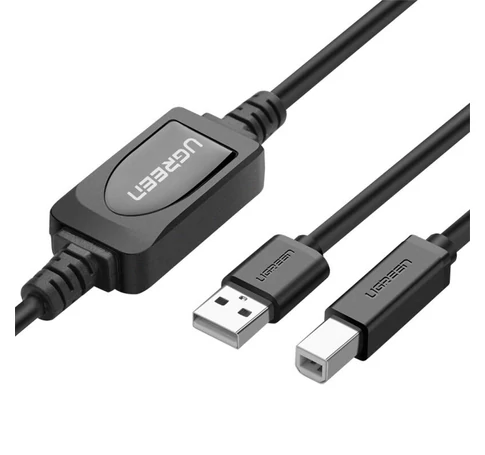 UGREEN US122 USB 2.0 A-B nyomtatókábel, 15 m (fekete)