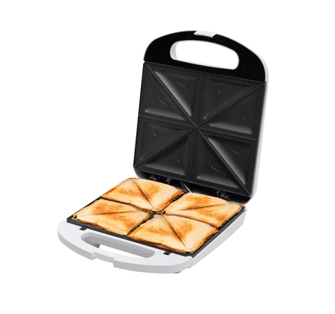 HOME HGSZ48 szendvicssütő, 1200 W, egyszerre 4 szendvics sütése, tapadásmentes felület, jelzőfények