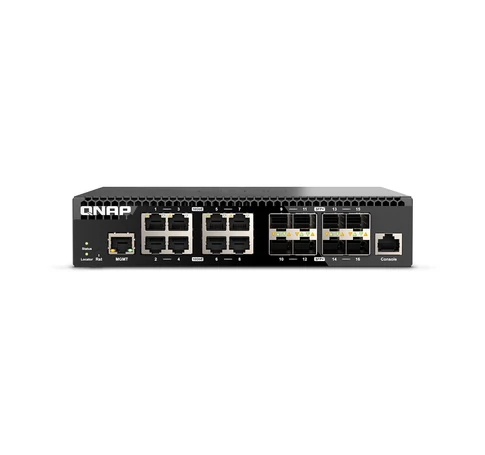 QNAP QSW-M3216R-8S8T hálózati kapcsoló Vezérelt L2/L3 10G Ethernet (100/1000/10000) 1U Fekete