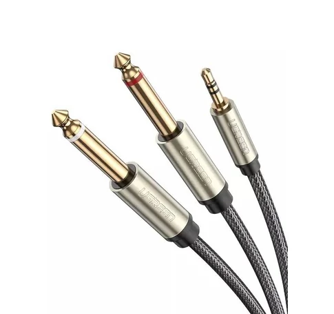 UGREEN AV126 TRS 3,5 mm és 2x TS kábel, 1 m (szürke)