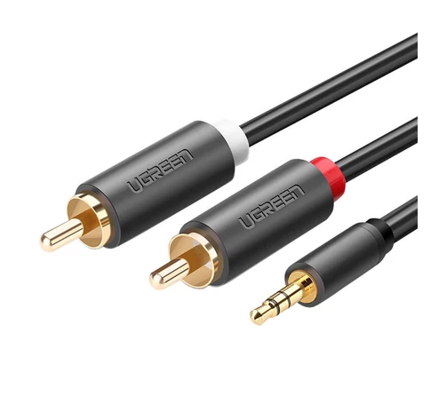 UGREEN AV102 2x RCA (Cinch) jack 3,5 mm-es kábel, 3m (fekete)
