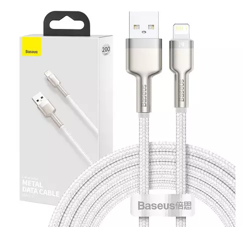 Kabel USB do Lightning Baseus Cafule, 2.4A, 2m (biały)