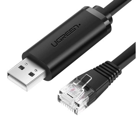 UGREEN CM204 konzol kábel USB - RJ45 hálózati eszközökhöz, 1,5m (fekete)