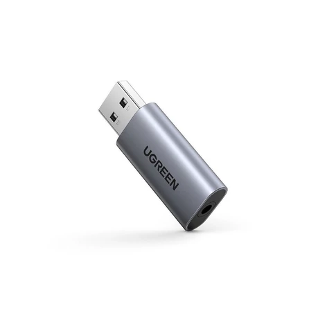 UGREEN CM383 Audio adapter, USB 3,5 mm-es mini jack, AUX (szürke)