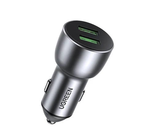 Ugreen CD213 QC 3.0 autós töltő, 2xUSB, 36W (szürke)
