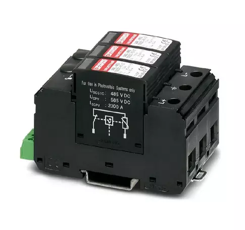 OVERVOLTAGE LIMITER 1000V DC TYPE 1+2, PHOENIX CONTACT, T1/T2 PV PROTECTION VAL-MS-T1/T2 1000 DC-PC/2+V 1099593