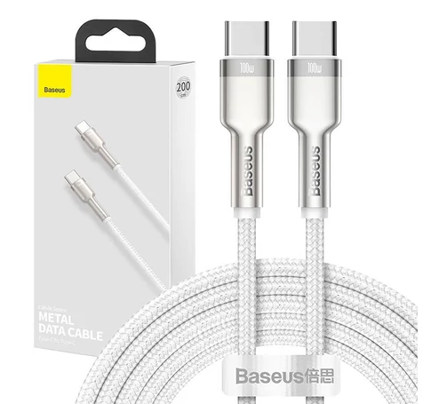 Baseus Cafule USB-C-USB-C kábel, 100 W, 2 m (fehér)