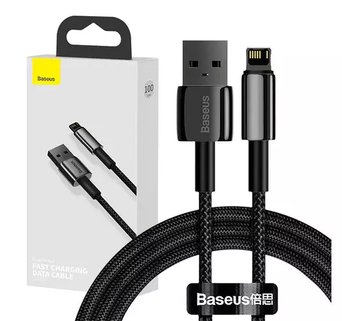 Kabel USB do Lightning Baseus Tungsten Gold, 2.4A, 1m (czarny)