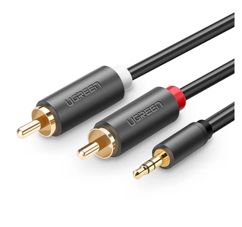 UGREEN AV102 Kábel 2x RCA, jack 3.5 mm 1m, fekete