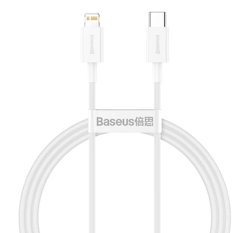 Baseus Superior Series USB-C-Lightning kábel, 20 W, PD, 1 m (fehér)