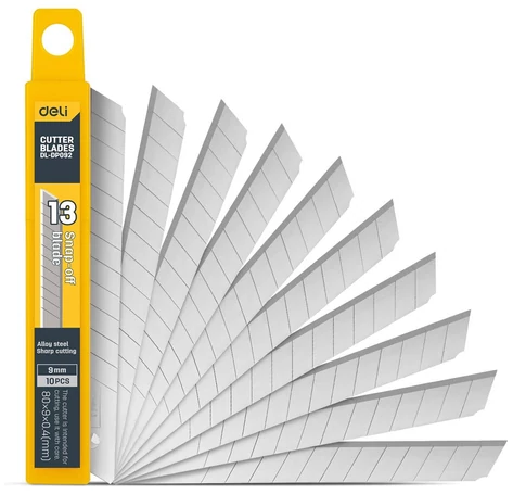 Deli Tools EDL-DP092 tartalék penge sniccer késhez 9mm 10 db (ezüst)