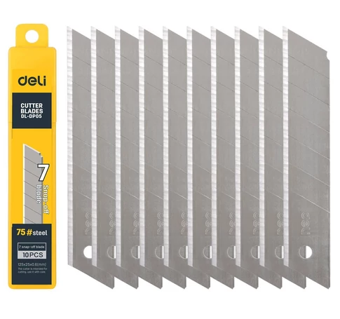 Deli Tools EDL-DP05 tartalék penge sniccer késhez 25mm 10 db (ezüst)