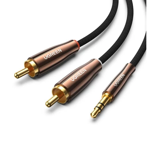 UGREEN AV170 kábel, 2x RCA (Cinch) jack 3.5mm, 1m (fekete)