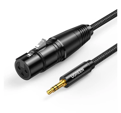 Kabel XLR do jack UGREEN AV182 3.5mm AUX 1m (czarny)